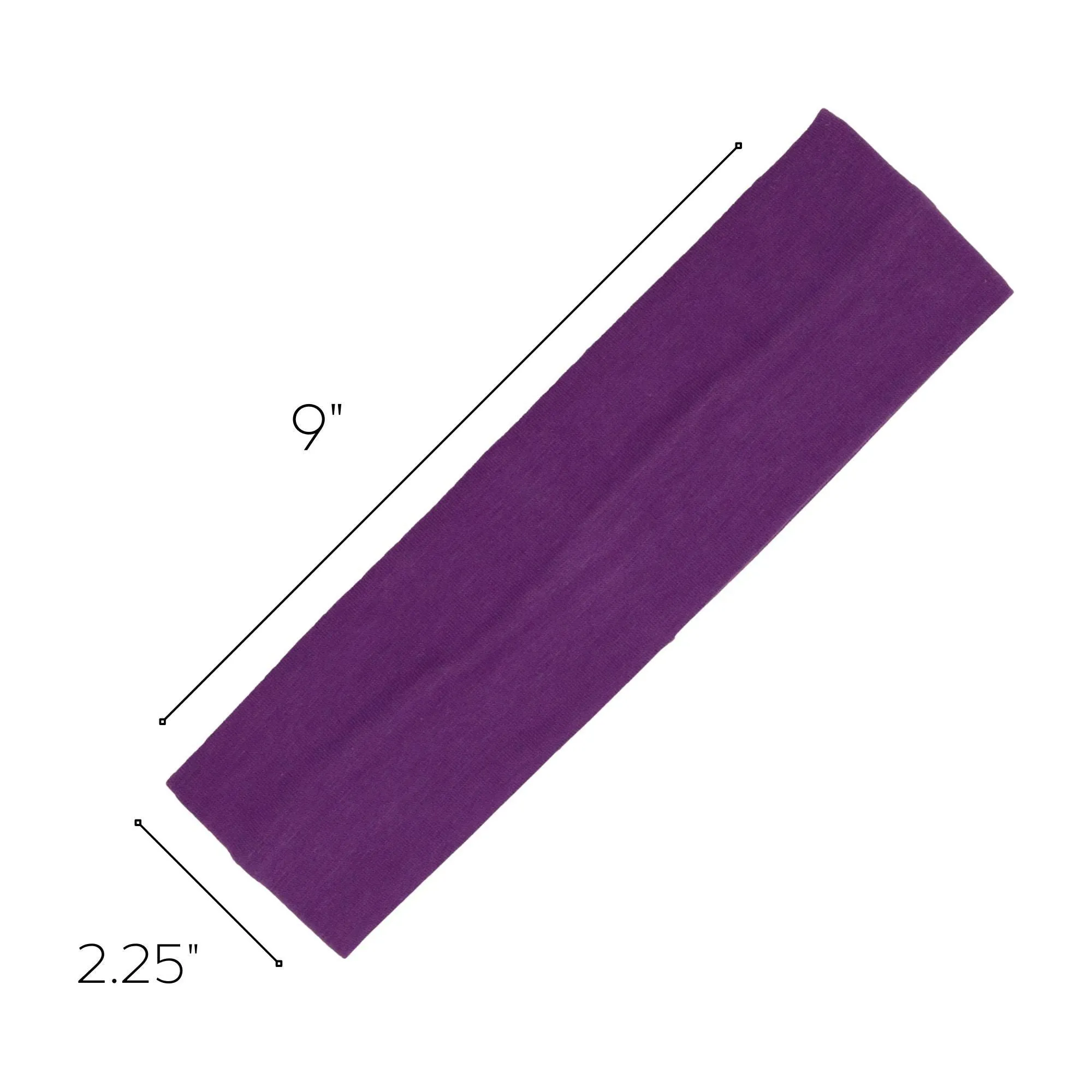 Purple Cotton Headbands - 12 Pack