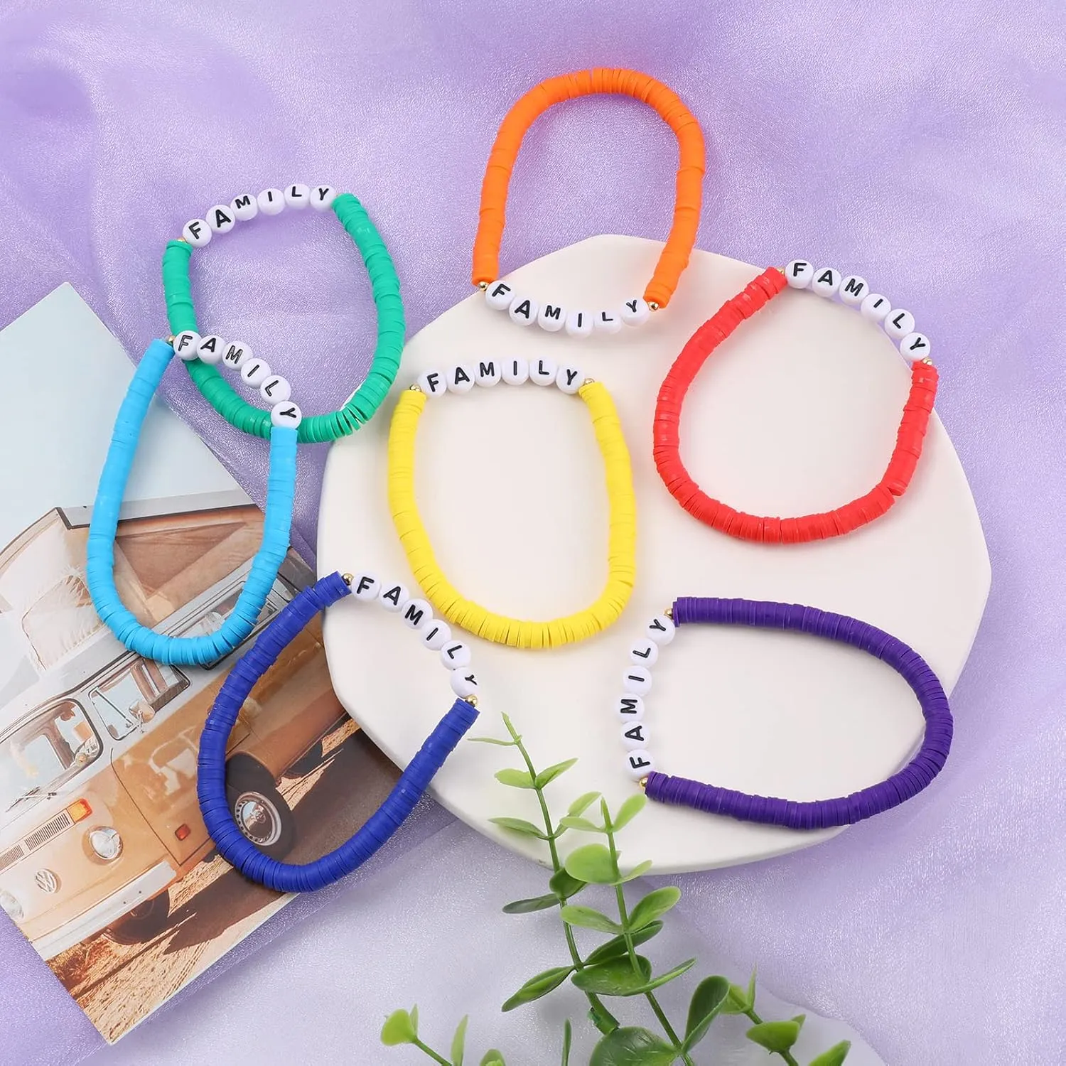 Rainbow Heishi Surfer Bracelets Set for Women Stackable Clay Beaded Bracelets Disc Stretch Preppy Bracelets Layering Colorful Friendship Bracelets Team Cheer Bulk Boho Summer Beach Jewelry Gift