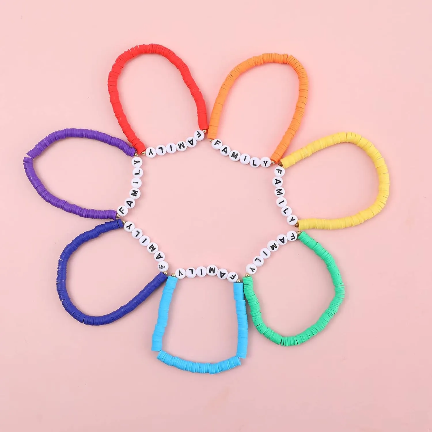 Rainbow Heishi Surfer Bracelets Set for Women Stackable Clay Beaded Bracelets Disc Stretch Preppy Bracelets Layering Colorful Friendship Bracelets Team Cheer Bulk Boho Summer Beach Jewelry Gift