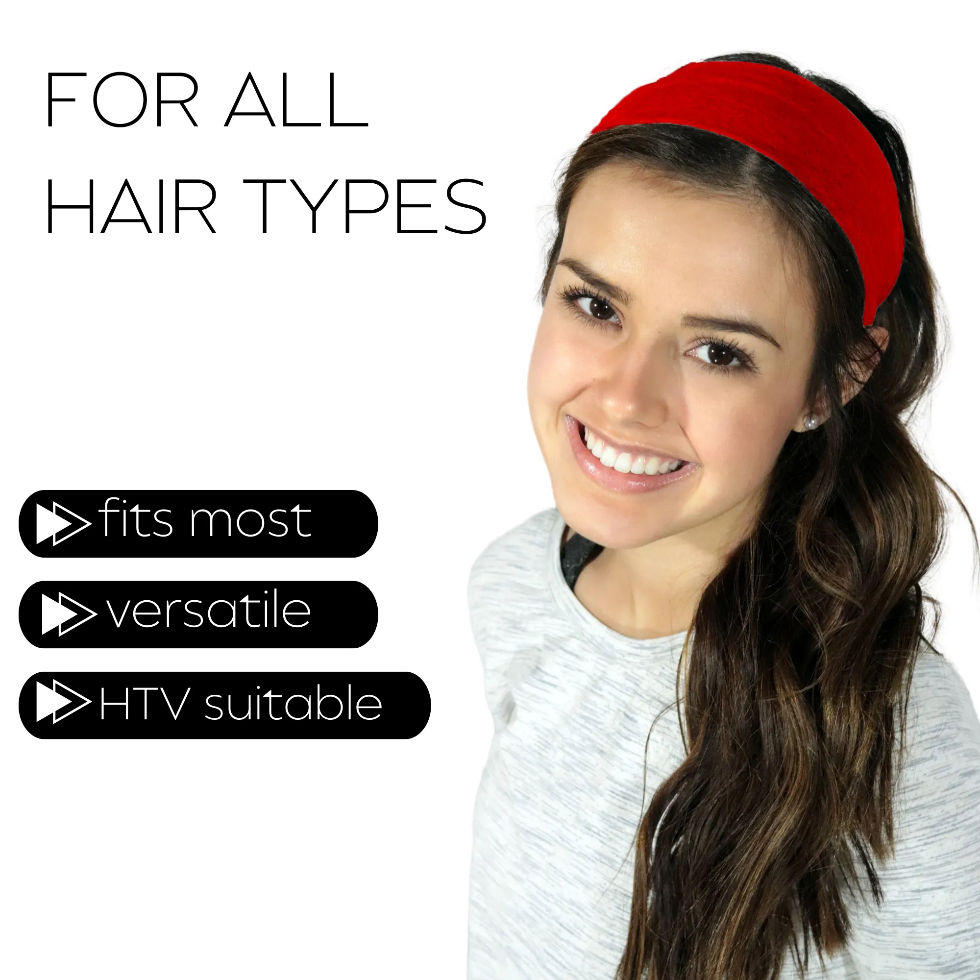 Red Cotton Headbands - 12 Pack