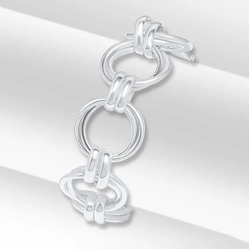 Round & Double Bar Link Bracelet