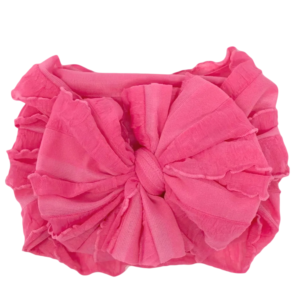 Ruffle Headband - Candy Pink
