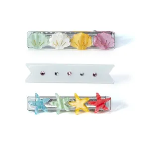 SEASHELLS PEARLIZED ALLIGATOR CLIPS (SET OF 3)