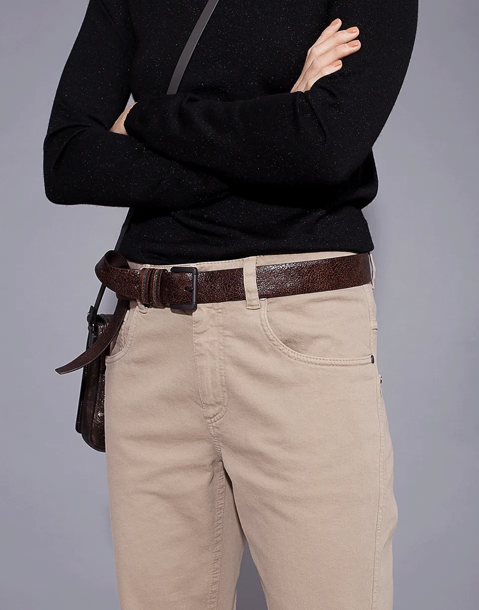 Shiny Leather Monili Loop Belt