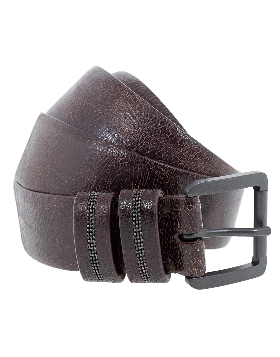 Shiny Leather Monili Loop Belt