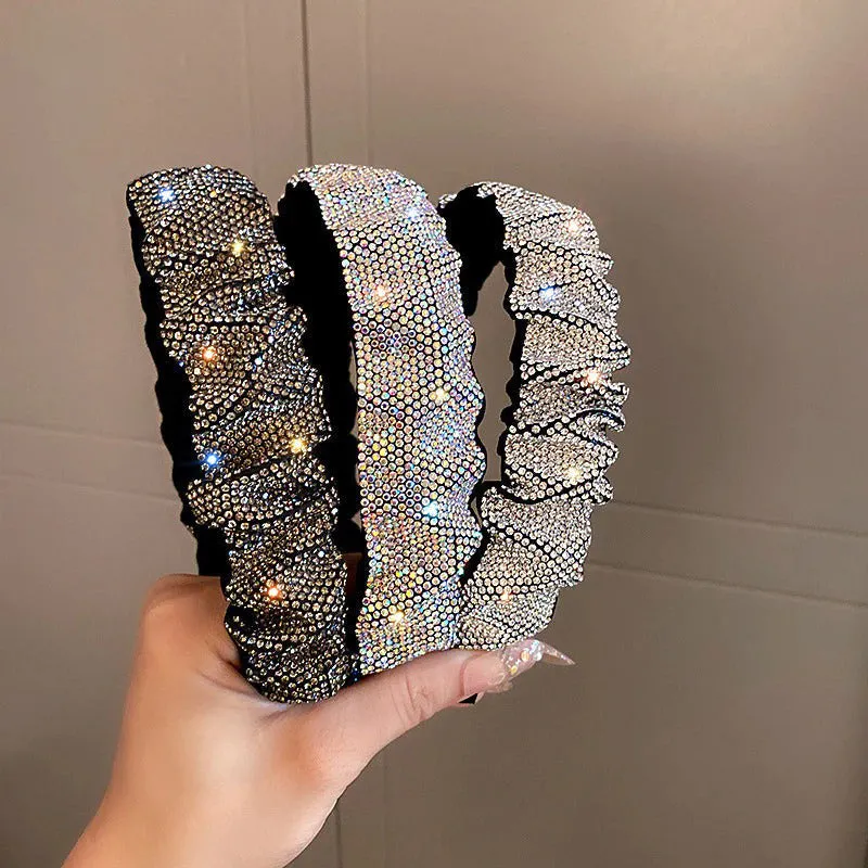 Sparkling Rhinestone Embellished Velvet Headbands