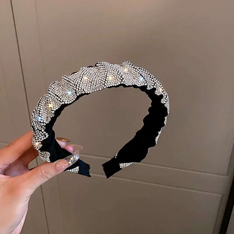 Sparkling Rhinestone Embellished Velvet Headbands