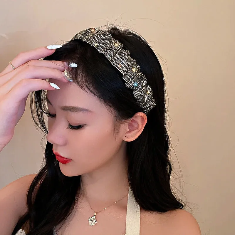 Sparkling Rhinestone Embellished Velvet Headbands