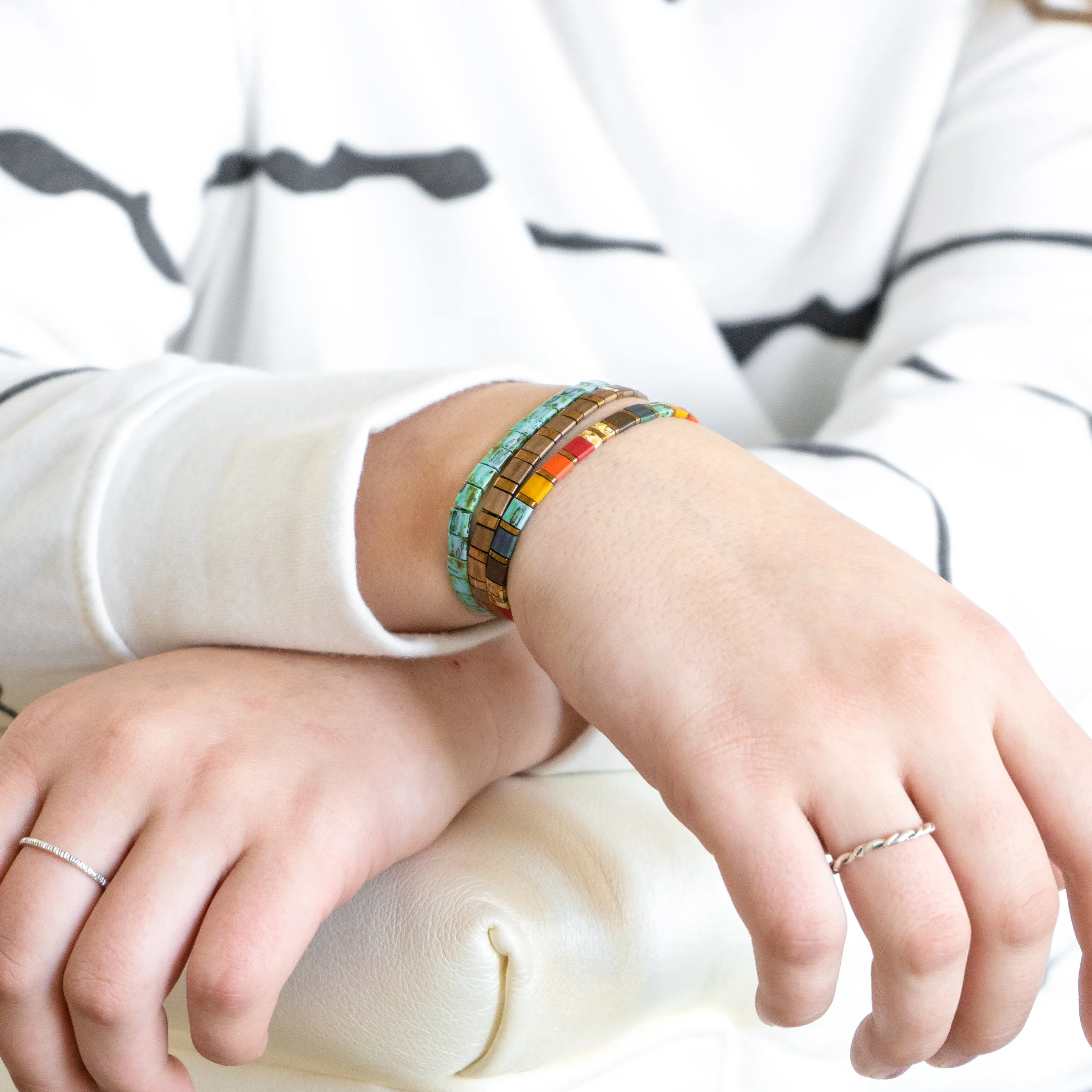 STAINED - Tila Bead Bracelets Stack