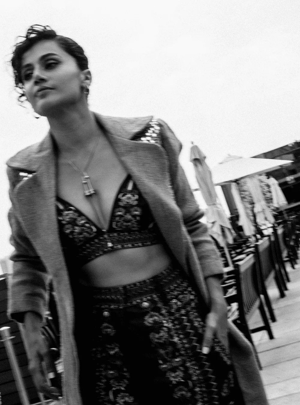 Taapsee Pannu Wearing OH Poppi Lever Necklace