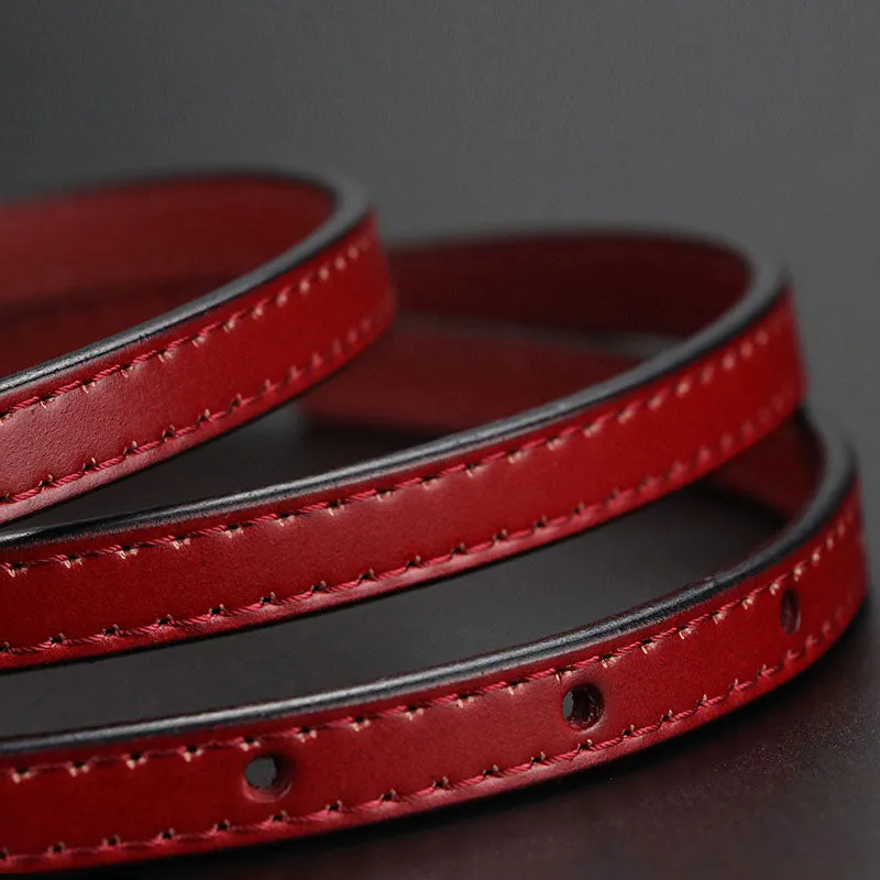 Thin and Slim Waist Belt for Women with Alloy Buckle