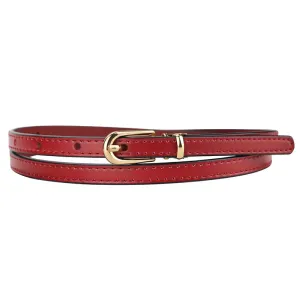 Thin and Slim Waist Belt for Women with Alloy Buckle