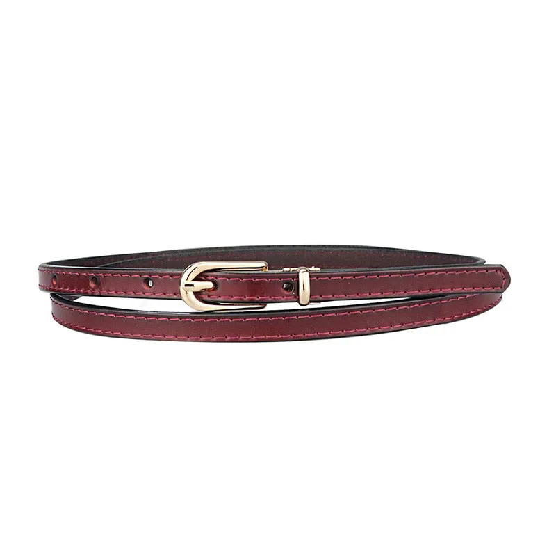 Thin and Slim Waist Belt for Women with Alloy Buckle