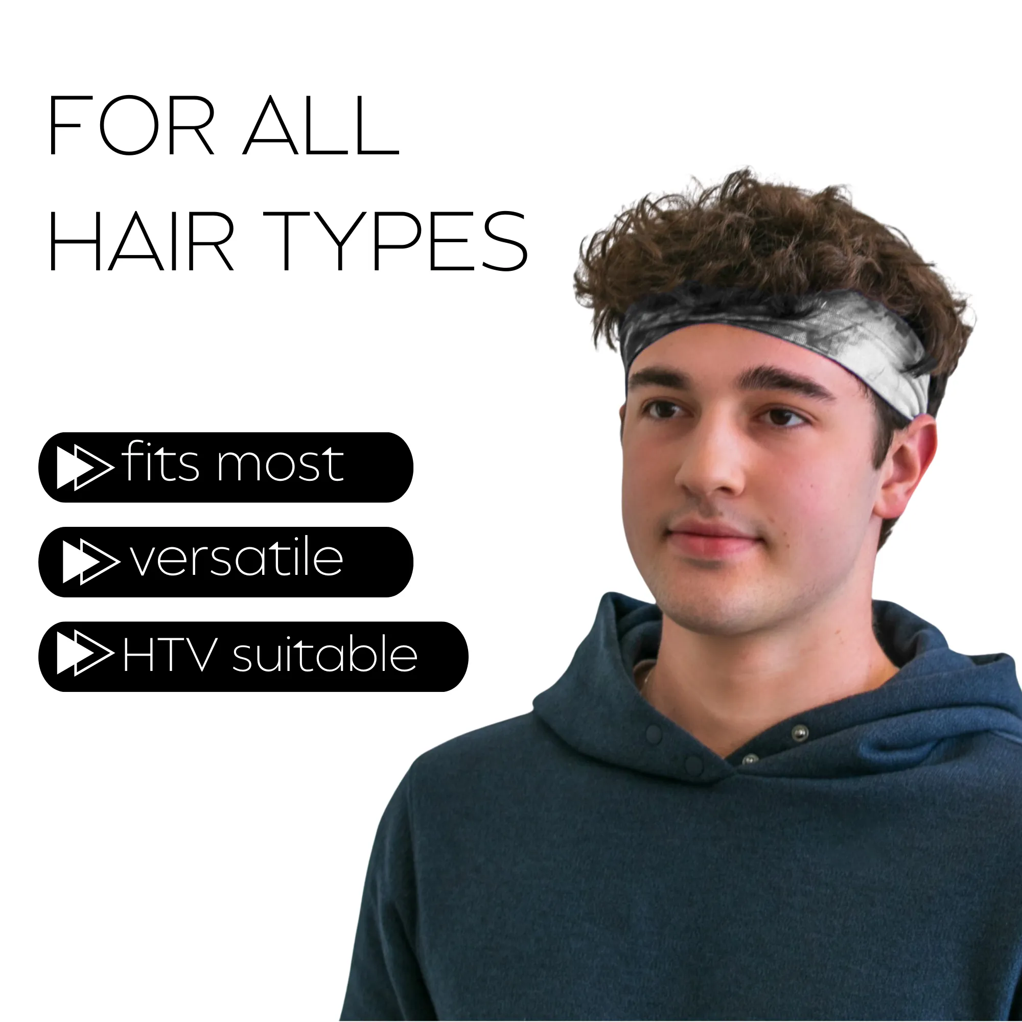 Tie-Dye Black Cotton Headband