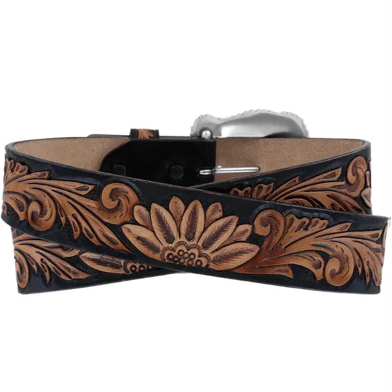 Tony Lama Women's Brown Delheart Daisy Belt C51263