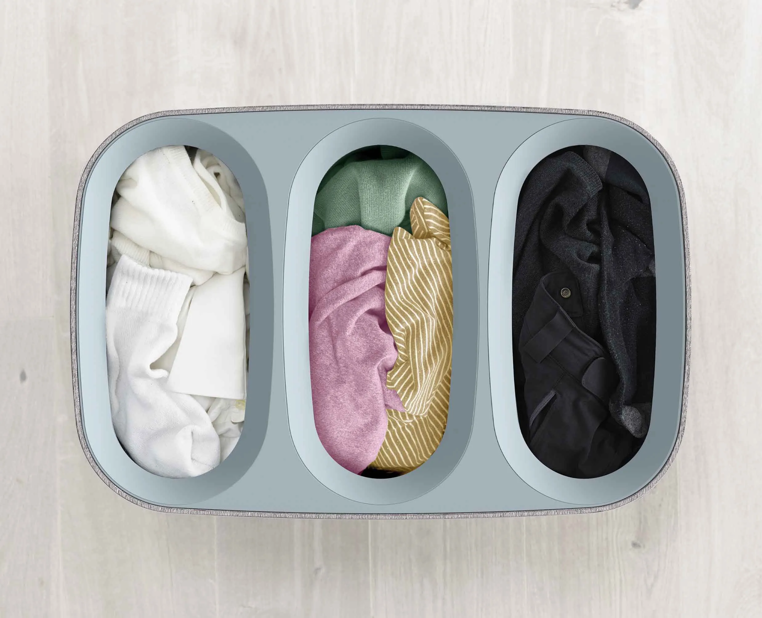 Tota Trio 90L Grey Laundry Separation Basket