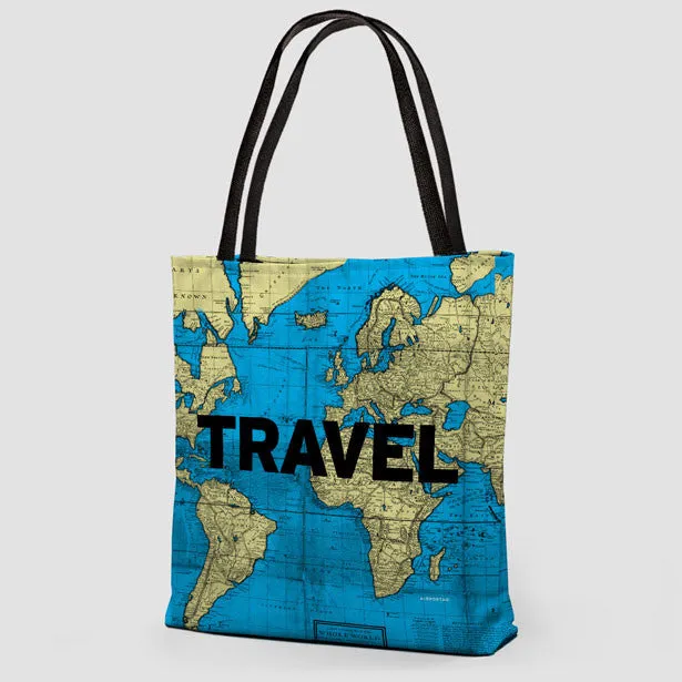 Travel - World Map - Tote Bag