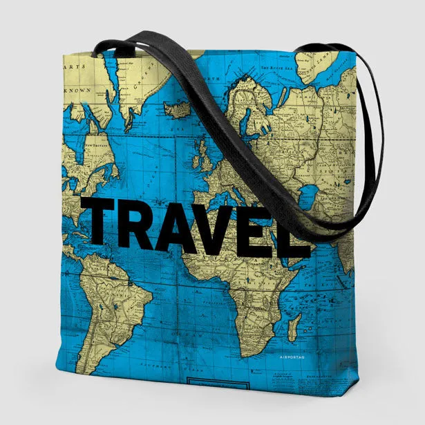 Travel - World Map - Tote Bag