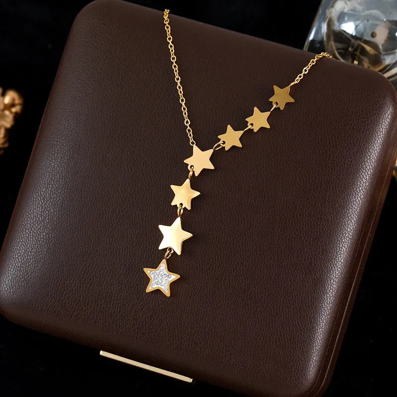 Trendy 18K Gold Plated Water Drop Pendant Necklace for Women