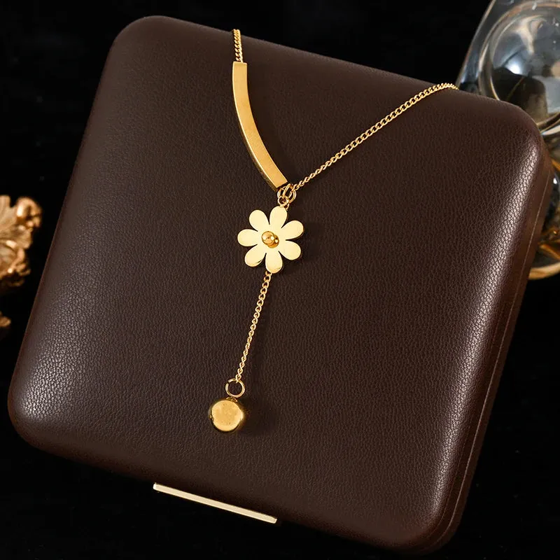 Trendy 18K Gold Plated Water Drop Pendant Necklace for Women