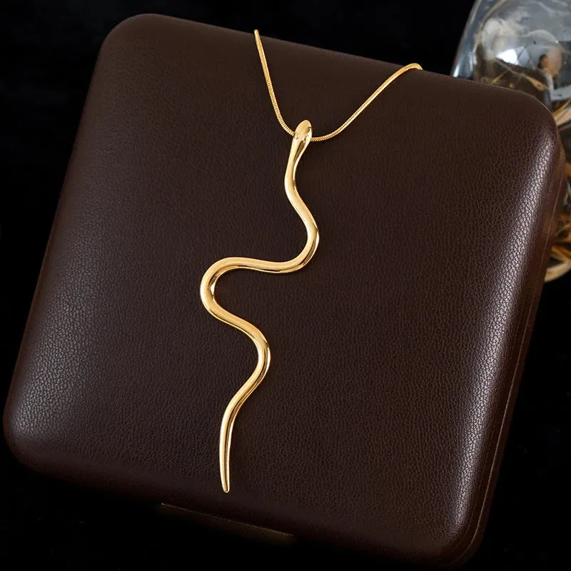 Trendy 18K Gold Plated Water Drop Pendant Necklace for Women