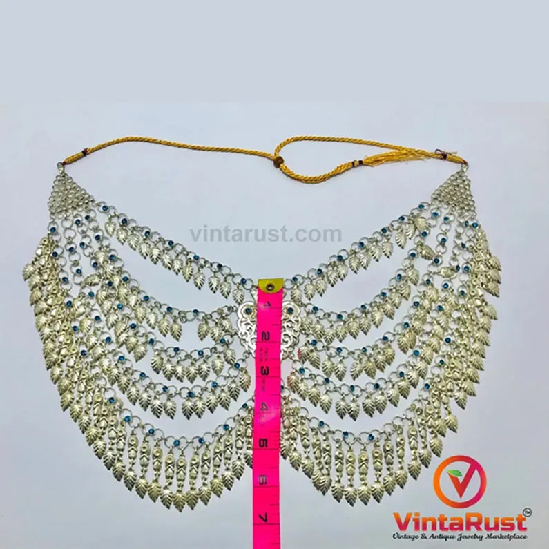 Vintage Tribal Silver Kuchi Massive Bib Necklace