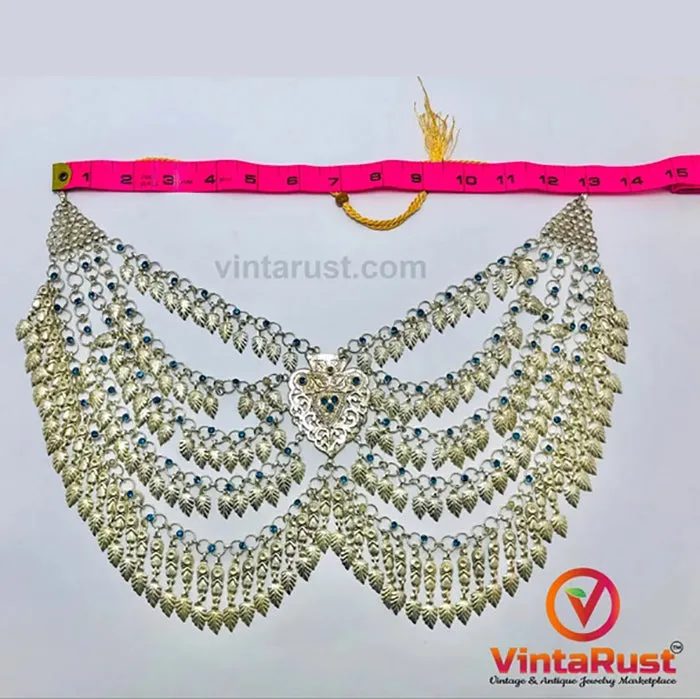 Vintage Tribal Silver Kuchi Massive Bib Necklace