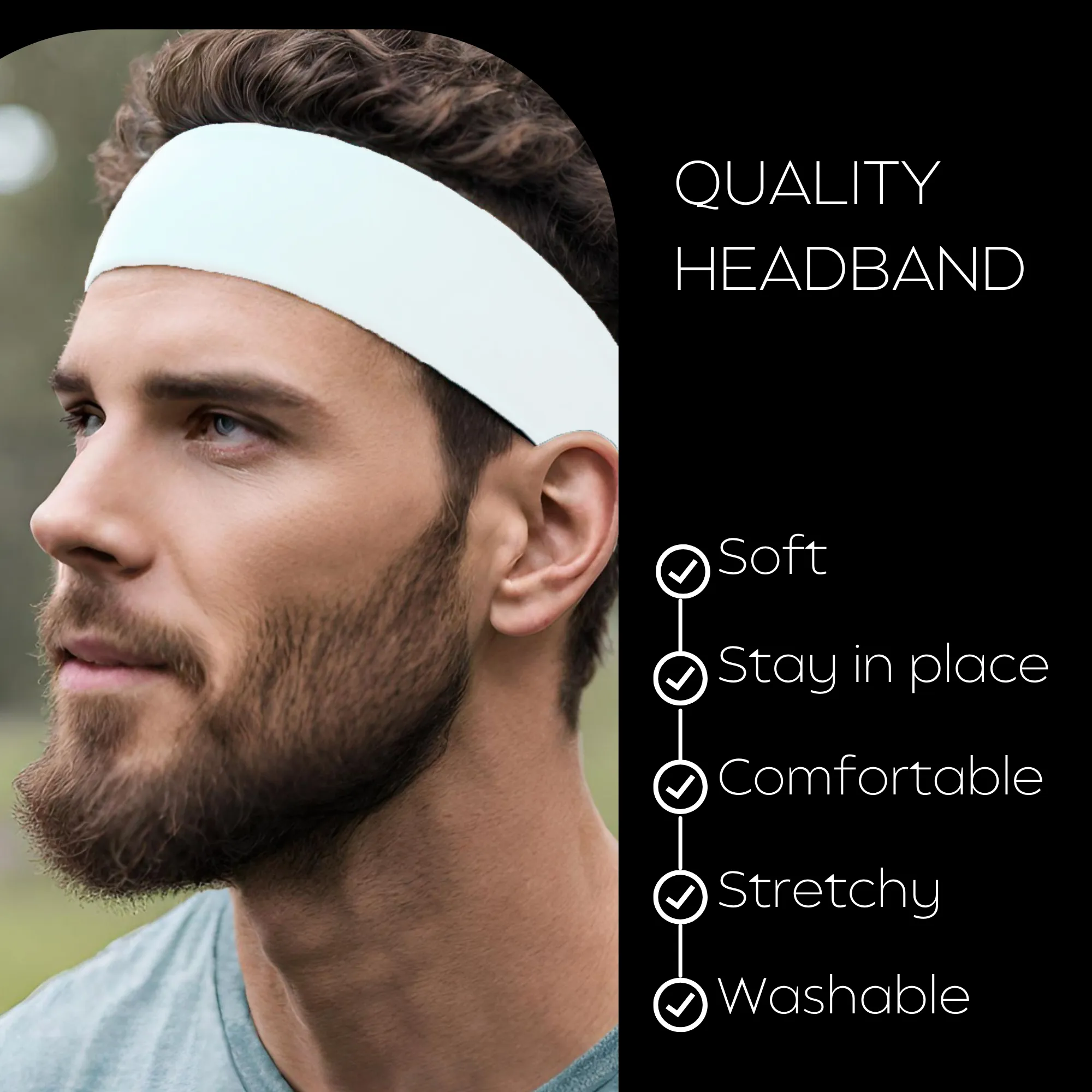 White Cotton Headbands - 12 Pack