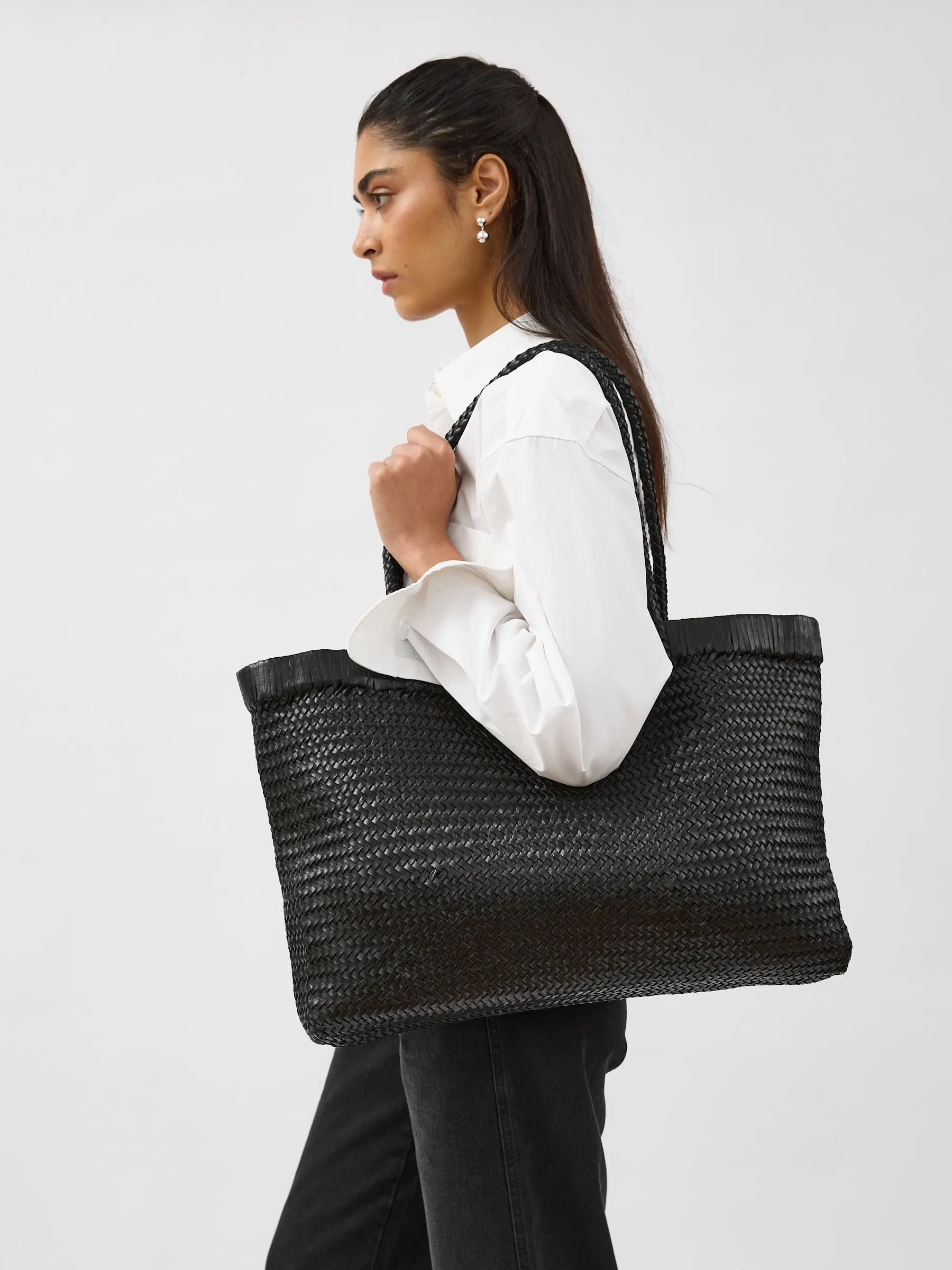 Wide Bagu Woven Tote