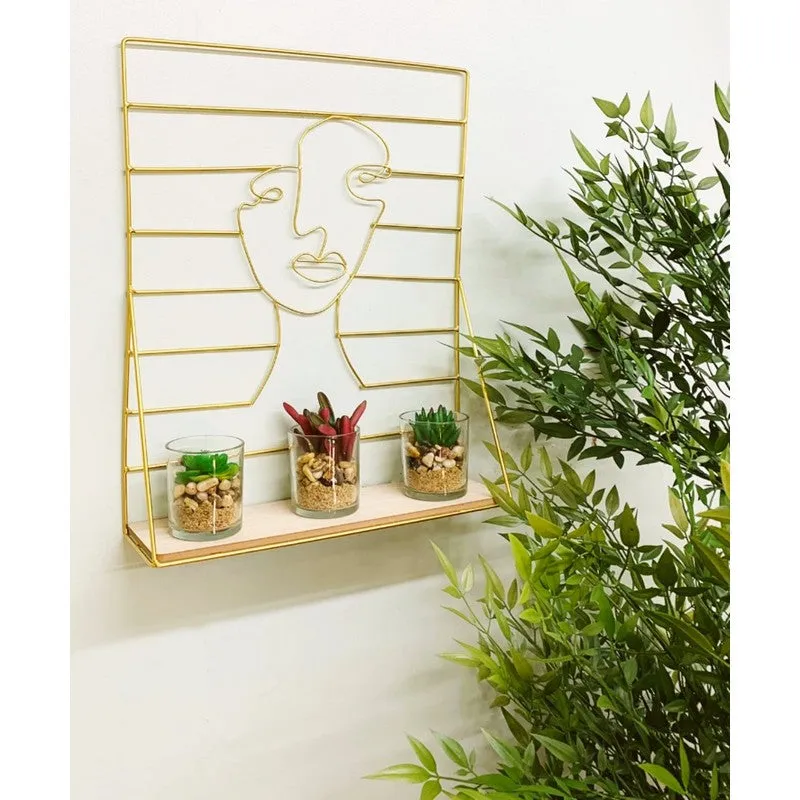 Wire Face Jewellery tree Metal Gold - 45cm