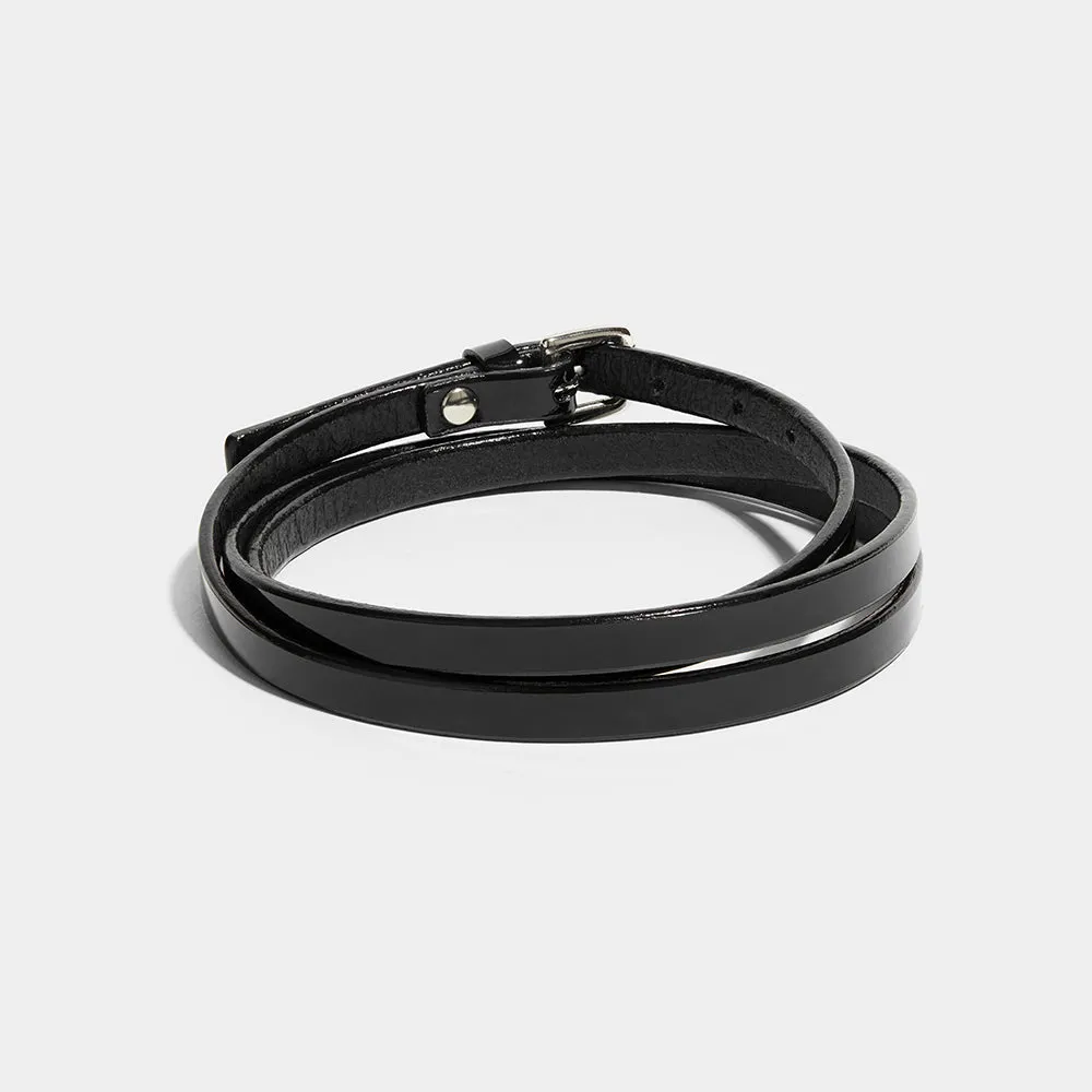 WRAP AROUND CHOKER PATENT BLACK
