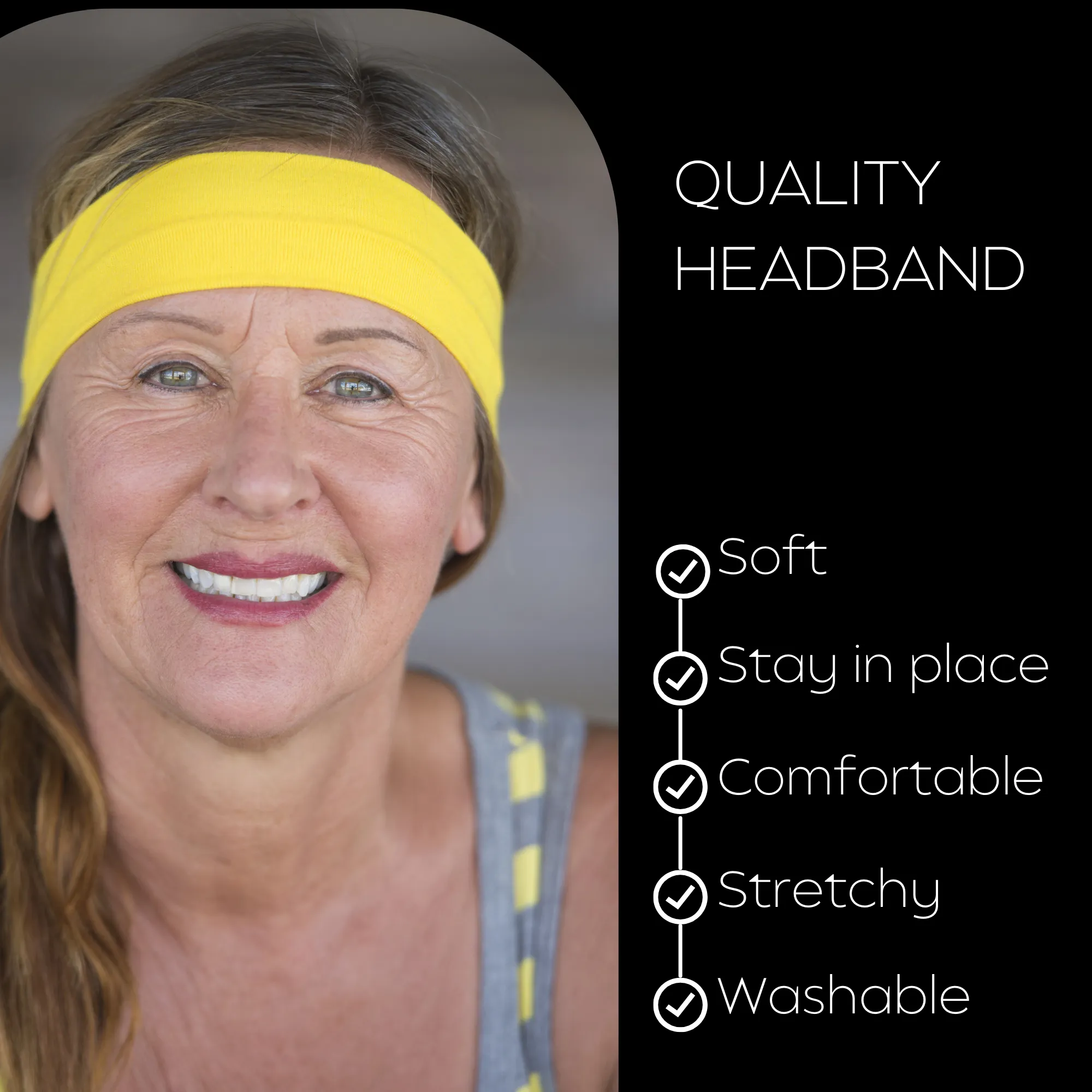 Yellow Cotton Headbands - 12 Pack